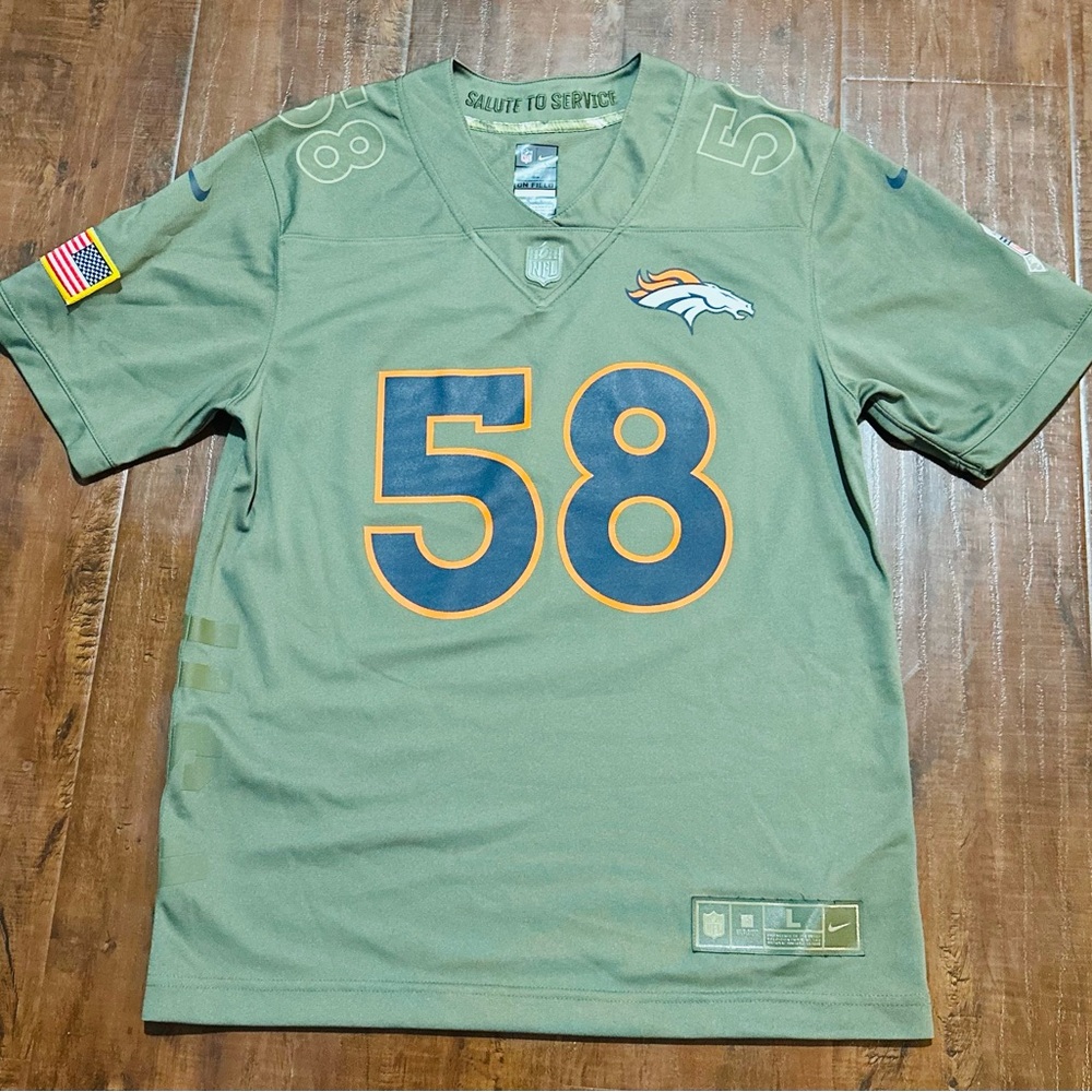 Denver Broncos Youth Large Salute To Service Jersey Von Miller 58